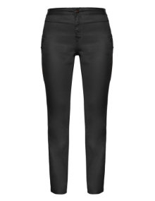 Zizzi Identity Straight cut trousers with zips Black