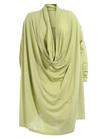 Isolde Roth Cotton shirt with deep cowl neck Light-Green
