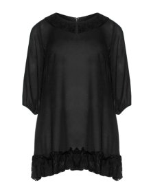 Manon Baptiste Lace cotton tunic Black / Black
