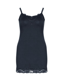 Zizzi Long laced top Dark-Blue