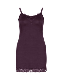 Zizzi Long laced top Dark-Purple