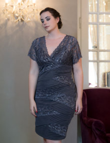 Eve Dress with lace Smoky-Blue