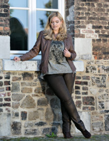 Cabrini Tapered jacket from lamb nappa leather in Brown Cabrini Tapered jacket from lamb nappa leather Brown