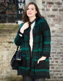Tuzzi Nero Cardigan with mohair and fringes Black / Dark-Green