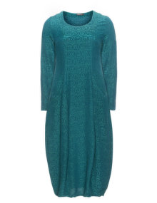 Grizas Cotton and silk bubble dress Petrol