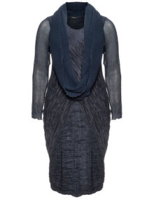 Grizas Linen mix wrinkle dress Dark-Blue