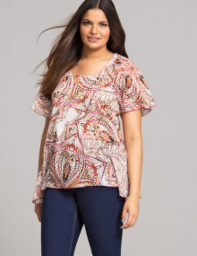 Exelle Print cotton blouse Cream / Versicolour