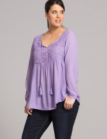 Zay Cotton embroidered blouse Lilac