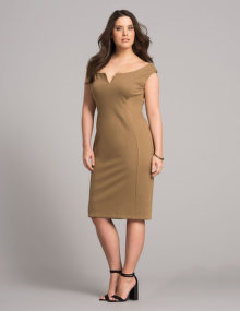 navabi Off-shoulder evening dress Khaki-Green