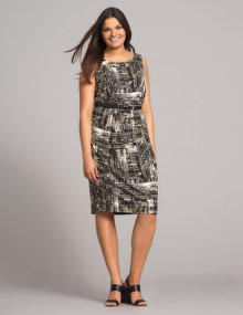 Sallie Sahne Print jersey dress Black / Beige