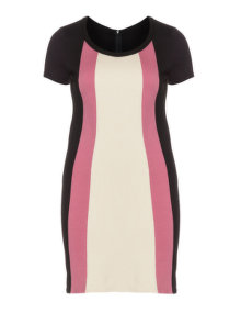 Manon Baptiste Colour Block T-Shirt Dress Black / Pink