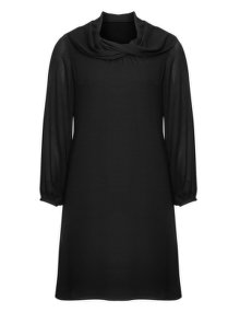 Manon Baptiste Shawl collar dress Black