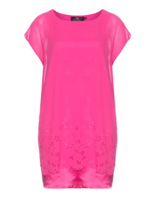 Zay Laser cut double layered tunic Pink