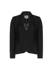 Veto Blazer with leather appliqués Black