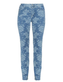 NYDJ Jeans with floral pattern Light-Blue / Ivory-White