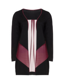 Manon Baptiste Cotton jacket with chiffon Black / Bordeaux-Red