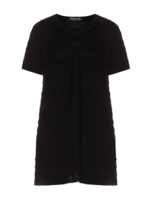 Head Over Heels Striped relief tunic Black