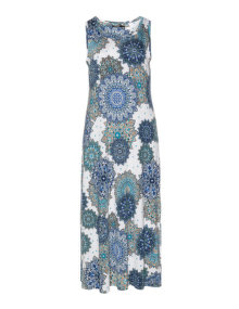 Mat Allover print maxi dress Blue / Versicolour