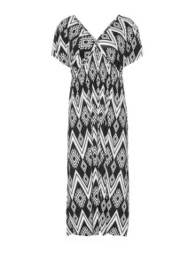 Mat Patterned maxi dress Black / White