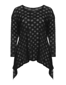 Boris Fine knitwear polkadot top Black