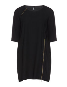 Yppig Dress with zip details Black