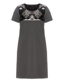 Manon Baptiste Sequin pattern dress Grey / Versicolour