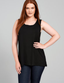 Peter Luft Jersey A-line top Black