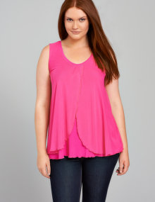 Zizzi Net top Pink