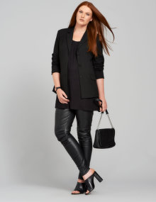 Carmakoma Faux leather trousers Black