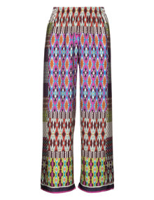 Aprico Wide ethnic style slip on trousers  Purple / Versicolour