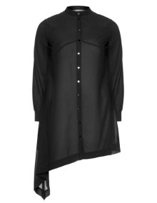 Manon Baptiste Asymmetric chiffon blouse Black