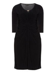 Yoek Dress with refined details Black