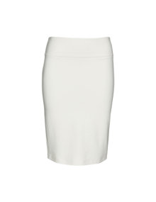 Yoek Elastic pencil skirt Cream