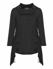 Kekoo Draped collar top Anthracite