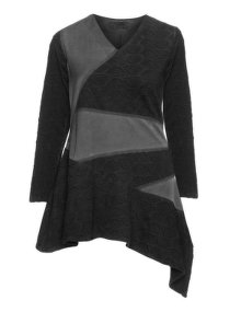 Kekoo Long sleeve embossed top Anthracite