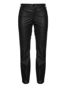 Zizzi Identity 5 pocket faux leather trousers Black