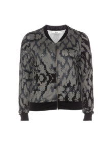 Zizzi Jersey blouson with all-over pattern Grey / Black