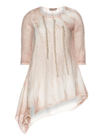 Zele Asymmetrical linen shirt Pink