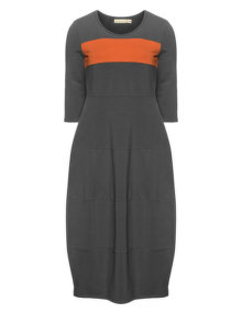 Isolde Roth Cotton balloon dress Grey / Orange