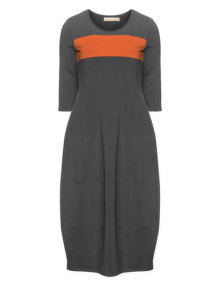 Isolde Roth Cotton balloon dress Grey / Orange