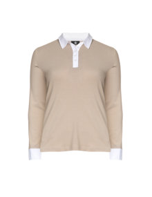 Bogner Cotton shirt with shirt collar Beige / White
