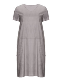 Isolde Roth Pocket detail linen dress Grey