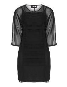 Carmakoma Chiffon dress with folds Black