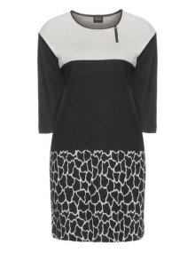 Choise Knitted cotton dress Black / Grey