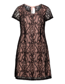 Manon Baptiste Lace dress Black / Dusky-Pink