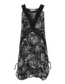 Kekoo Gathered cotton dress Black / White