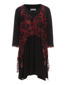 Turbulence Combined dress Black / Bordeaux-Red