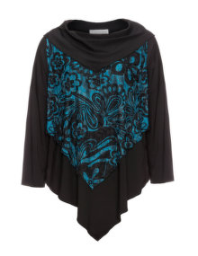 Turbulence Combined long sleeved tunic Black / Petrol