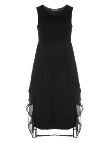 Doris Streich Dress with chiffon skirt Black
