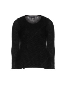 Samoon Sweater with ribbons Black